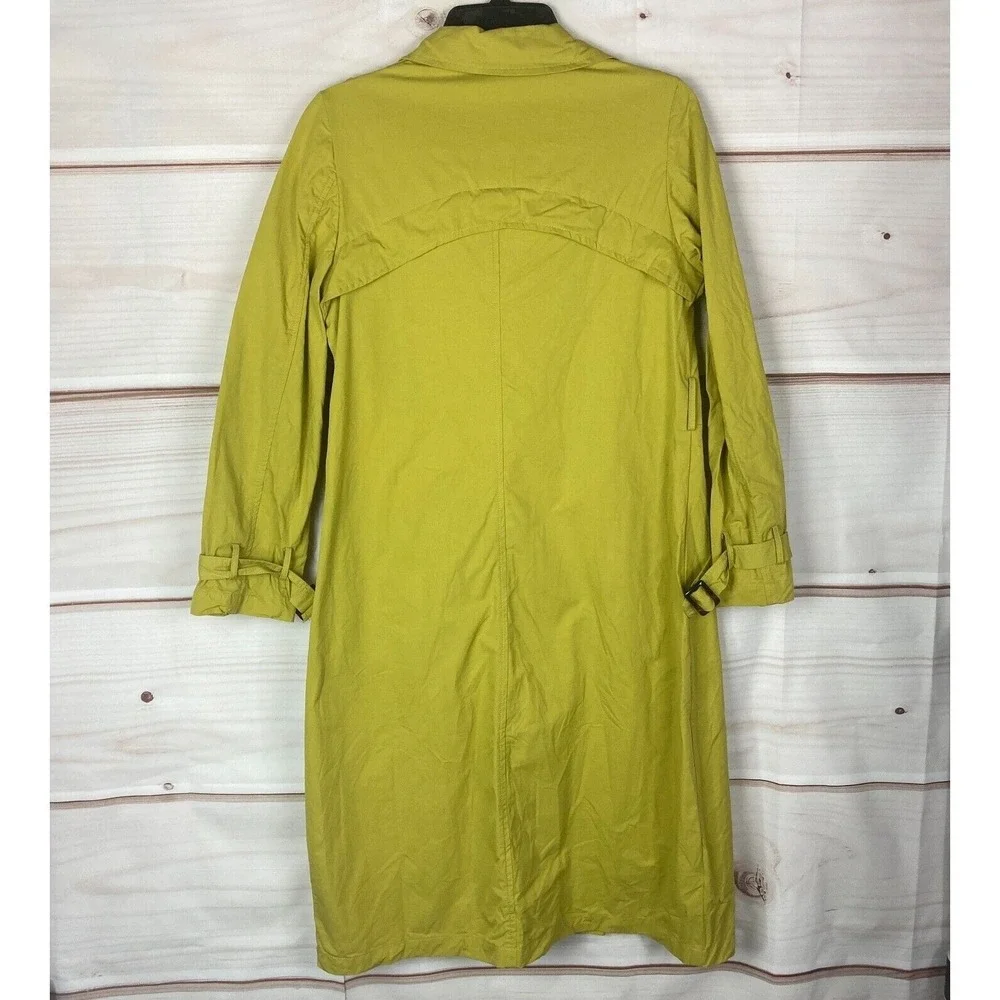 Soft‎ Surroundings Coat Womens XS Green Brixton Trench Long Sleeve Button Front